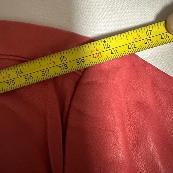 Women's  Red  Jacket  real Leather  Lamb  size large  Jaye E. NWT zipper pockets - Picture 4 of 16